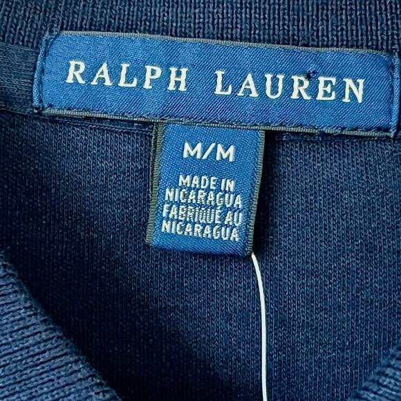 Ralph Lauren Classic Polo Shirt Women’s Medium Navy Pink Pony 100% Cotton NWT - Picture 3 of 7